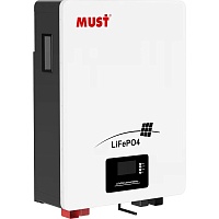 Аккумулятор Must LiFePO4 24V (25.6V/200Ah/5120Wh) (LP16-24200) Аккумулятор Must LiFePO4 24V (25.6V/200Ah/5120Wh) (LP16-24200)