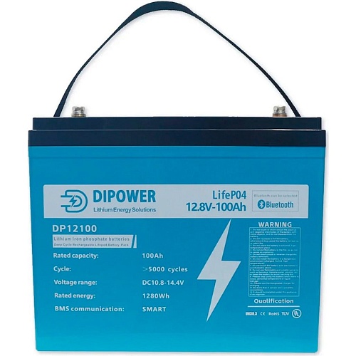 Аккумулятор Dipower LiFePO4 12V (12.8V/100Ah/1280Wh) (DP-12-100)