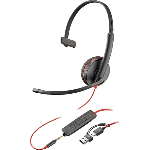 Комп'ютерна гарнітура Poly BlackWire C3215 USB-C/A + 3.5mm HS Mono (8X227AA) - придбати в Дніпрі, Україні: ціна, характеристики | інтернет-магазин TOUCH