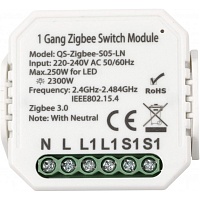 Умное реле Tuya Zigbee 1 с нулевой линией (QS-Zigbee-S05-LN) 