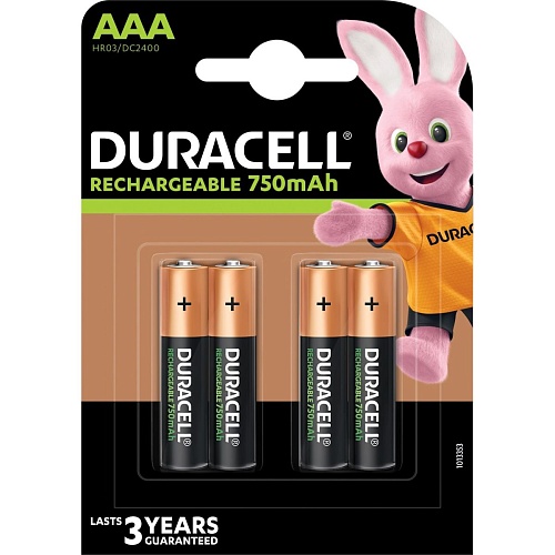 Аккумуляторы Duracell HR03 (AAA) 750mAh 4шт
