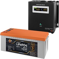Источник бесперебойного питания (ИБП) LogicPower LPY-W-PSW-1500VA + LiFePO4 25.6V - 160Ah BMS 150A/75A LCD (29592)