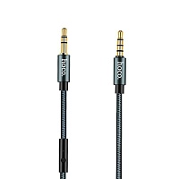 Кабель Aux Audio Hoco Noble UPA-04 3.5-3.5 + Mic 1m (Gray) Кабель Aux Audio Hoco Noble UPA-04 3.5-3.5 + Mic 1m (Gray)