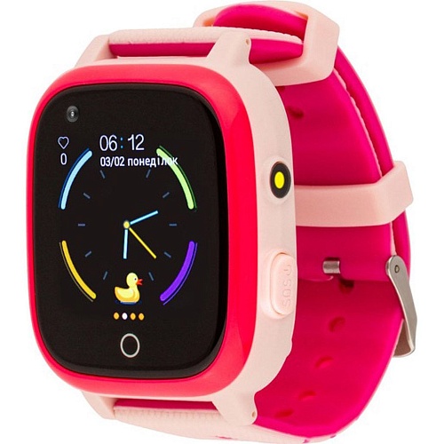 Детские водонепроницаемые смарт-часы AmiGo GO005 4G WIFI Thermometer Pink