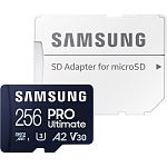 Карта памяти Samsung microSDXC PRO Ultimate 256GB Class 10 UHS-I U3 V30 A2 + SD Adapter (MB-MY256SA)