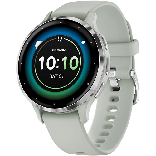 Смарт-часы Garmin Venu 3S Silver Stainless Steel Bezel with Sage Gray Case and Silicone Band (010-02785-01/51)