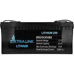 Акумулятор Extralink LiFePO4 12V (12.8V/200Ah/2560Wh) (EX.30479)