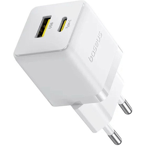 Сетевое зарядное устройство Baseus Palm 30W USB-C/USB-A Moon White (P1011160A213-00)