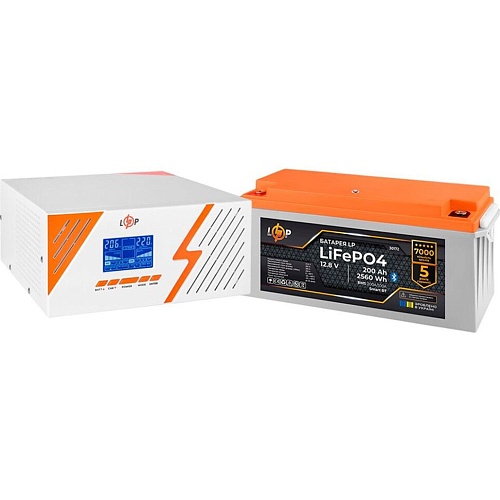 Источник бесперебойного питания (ИБП) LogicPower LPM-PSW-1500VA + АКБ LiFePO4 2560Wh Smart BT (36817)