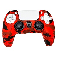 Чехол на геймпад Silicone Case для Sony DualSense Red Camouflage