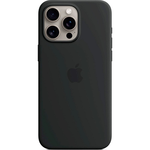 Чехол Silicone Case with MagSafe для Apple iPhone 15 Pro Max Black AAA