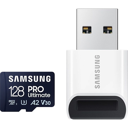 Карта пам'яті Samsung microSDXC PRO Ultimate 128GB Class 10 UHS-I U3 V30 A2 + USB Reader (MB-MY128SB/WW) - придбати в Дніпрі, Україні: ціна, характеристики | інтернет-магазин TOUCH