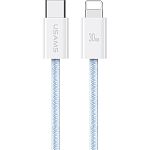 Кабель Usams US-SJ657 USB-C-Lightning 30W 3A 1.2m Blue