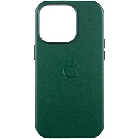Чехол Leather Case with MagSafe для Apple iPhone 16 Pro Green AAA
