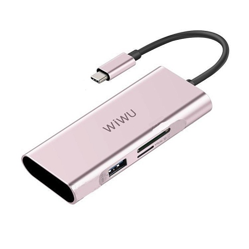 USB-хаб WiWU Adapter Apollo A631ST (Rose Gold)