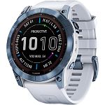 Смарт-годинник Garmin Fenix 7 Sapphire Solar Edition Mineral Blue DLC Titanium with Whitestone Band (010-02540-24/25)