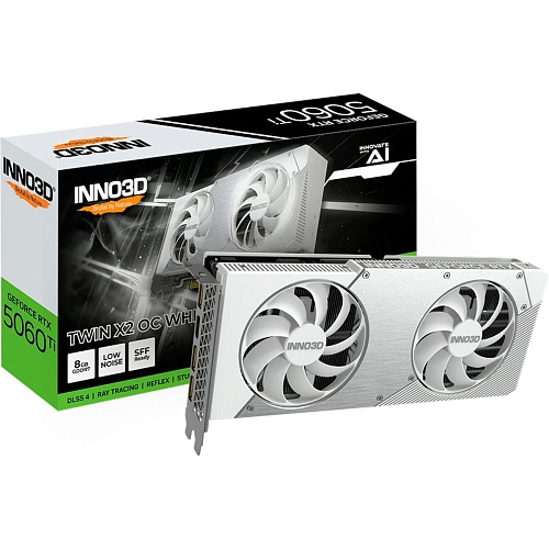 Видеокарта Inno3D GeForce RTX 5060 Ti Twin X2 OC 8GB White (N506T2-08D7X-193075W) UA