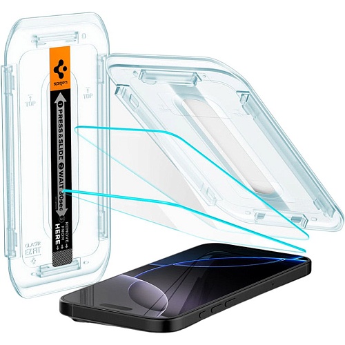 Захисне скло Spigen EZ Fit Glas.tR для Apple iPhone 16 Pro Max Crystal Clear (AGL07907) 2-Pack - придбати в Дніпрі, Україні: ціна, характеристики | інтернет-магазин TOUCH