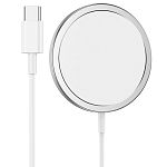 Бездротовий зарядний пристрій Hoco CW30 Pro Magnetic Wireless Fast Charger / MagSafe 15W (Silver)