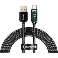 Кабель Baseus Display Fast Charging USB-A to USB-C 66W 1m Black (CASX020001)