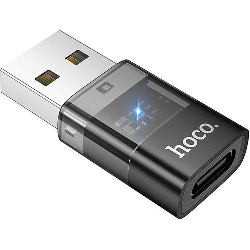 Переходник Hoco UA36С USB-A Male to USB-C Female OTG Black