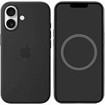 Чехол Silicone Case with Button, Animation & MagSafe для Apple iPhone 17 Black AAA