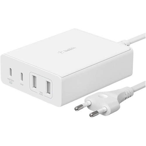 Мережевий зарядний пристрій Belkin Boost Up Charge Pro GaN 4-Ports Charger 108W White (WCH010VFWH) - придбати в Дніпрі, Україні: ціна, характеристики | інтернет-магазин TOUCH