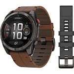 Смарт-часы Garmin Fenix 8 Pro AMOLED Sapphire 51mm Carbon Gray DLC Titanium with Chestnut Leather Band (010-03199-40)