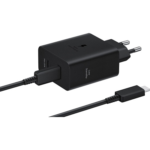 Сетевое зарядное устройство Samsung 50W Wall Charger + Cable USB-C to USB-C Black (EP-T5020XBEGEU)