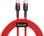 Кабель Baseus Cafule USB-C to USB-C 1m (CATKLF-G09) Red