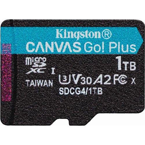 Карта памяти Kingston microSDXC Canvas Go! Plus 1TB Class 10 UHS-I U3 V30 A2 (SDCG4/1TBSP)