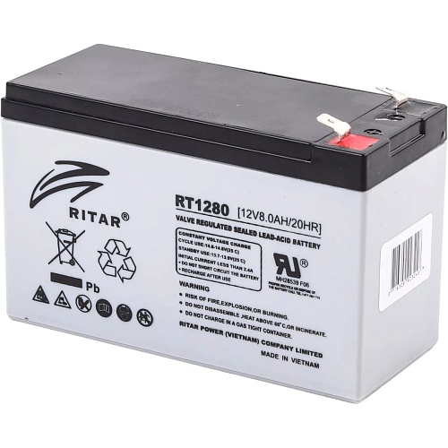 Акумулятор Ritar AGM 12V (12V/8Ah/96Wh) (RT1280) - придбати в Дніпрі, Україні: ціна, характеристики | інтернет-магазин TOUCH