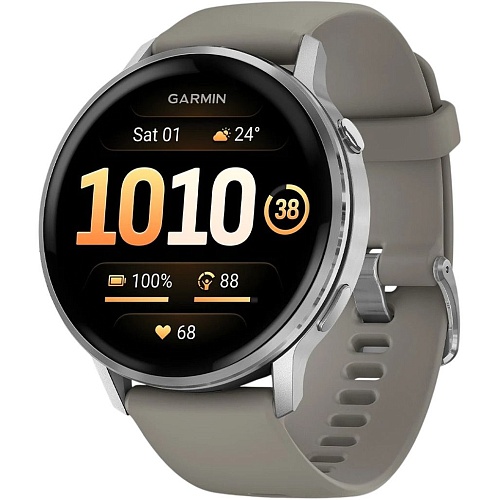Смарт-часы Garmin Venu 4 45mm Silver with Silver Gray Silicone Band (010-03014-01)