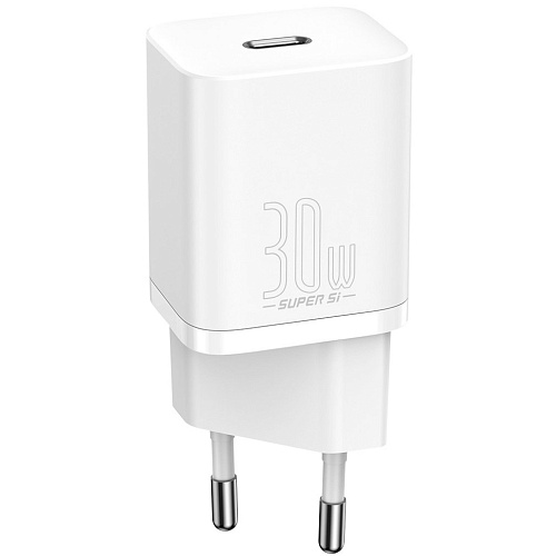 Сетевое зарядное устройство Baseus Super Silicone PD 30W Type-C White (CCSUP-J02)