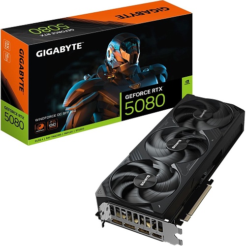 Видеокарта Gigabyte GeForce RTX 5080 WINDFORCE SFF OC 16GB (GV-N5080WF3OC-16GD) EU