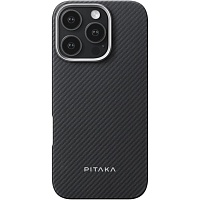 Чехол Pitaka Ultra-Slim Twill 600D для Apple iPhone 16 Pro Max Black/Grey (KI1601PMA) 