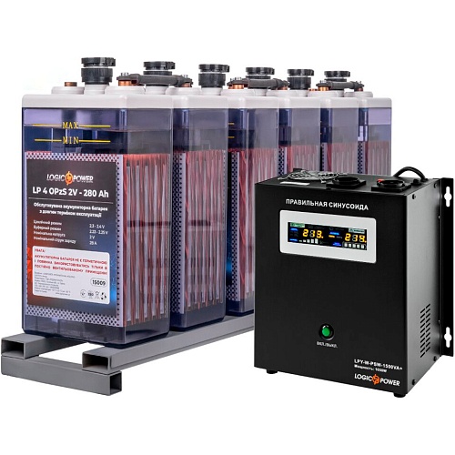 Источник бесперебойного питания (ИБП) LogicPower UPS 1500VA + 12шт. х АКБ LP 4 OPzS 2V 280Ah (19670)