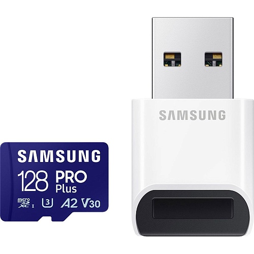 Карта пам'яті Samsung microSDXC PRO Plus 128GB Class 10 UHS-I U3 V30 A2 + USB Reader (MB-MD128SB/WW) - придбати в Дніпрі, Україні: ціна, характеристики | інтернет-магазин TOUCH