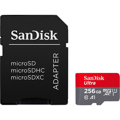 Карта пам'яті SanDisk microSDXC 256GB UHS-I Ultra A1 + SD Adapter (SDSQUAC-256G-GN6MA) - придбати в Дніпрі, Україні: ціна, характеристики | інтернет-магазин TOUCH