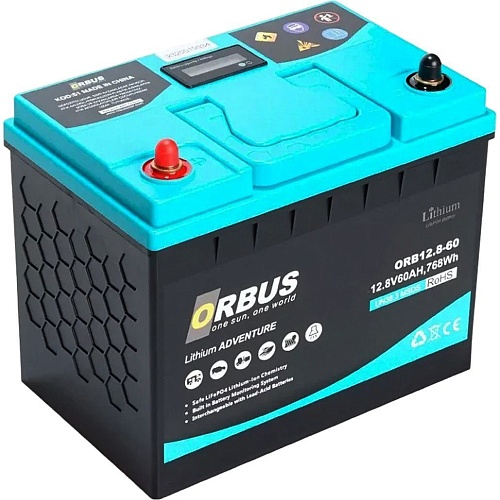Аккумулятор ORBUS LiFePO4 12V (12.8V/60Ah/768Wh) (LIT12-60)