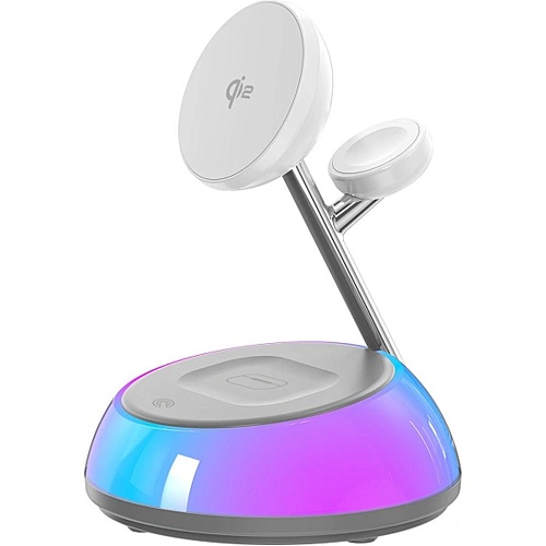 Бездротовий зарядний пристрій Wiwu 3in1 Aurora Qi2 with MagSafe White (Wi-W036) - придбати в Дніпрі, Україні: ціна, характеристики | інтернет-магазин TOUCH