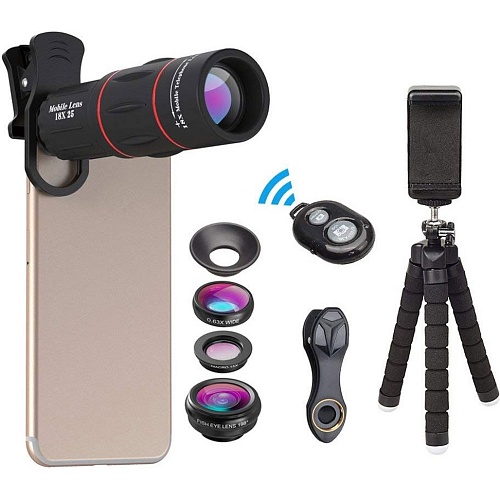 Телескоп и набор линз для телефона Apexel Multifunction Cellphone Lens Kit (APL-18DG3ZJB/APL-T18XBZJ5)