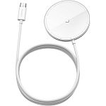 Бездротовий зарядний пристрій Baseus Simple Mini Magnetic Wireless Charger White (WXJK-F02)