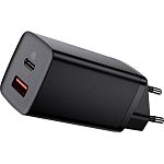 Сетевое зарядное устройство Baseus GaN2 Lite Quick Charger C+U 65W Black (CCGAN2L-B01)