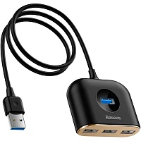 USB-хаб Baseus Square Round Box 4-Port USB-A Black 1м (CAHUB-AY01) USB-хаб Baseus Square Round Box 4-Port USB-A Black 1м (CAHUB-AY01)
