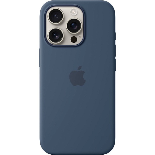 Чехол Silicone Case with MagSafe для iPhone 16 Pro Denim AAA
