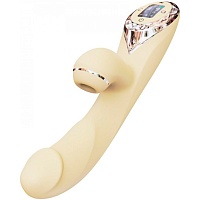 Вибратор с вакуумной стимуляцией KissToy A-King Pro Yellow (SO4081)