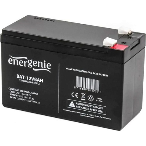Акумулятор EnerGenie AGM 12V (12V/8Ah/96Wh) (BAT-12V8AH) - придбати в Дніпрі, Україні: ціна, характеристики | інтернет-магазин TOUCH