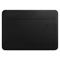 Чехол-карман WiWU Slim Stand Sleeve Leather Case для MacBook New 16 Skin Pro (Black) Чехол-карман WiWU Slim Stand Sleeve Leather Case для MacBook New 16 Skin Pro (Black)