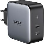 Мережевий зарядний пристрій Ugreen CD254 2xUSB-C 100W GaN Tech Fast Charger Black (50327)
